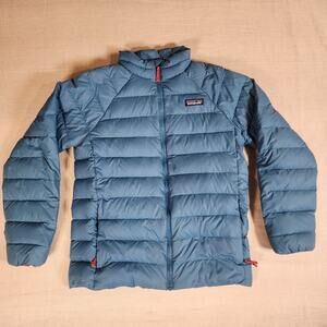 PATAGONIA Down Sweater Puffer Jacket Wavy Blue 68625 Kids L 12 Unisex MSRP $139